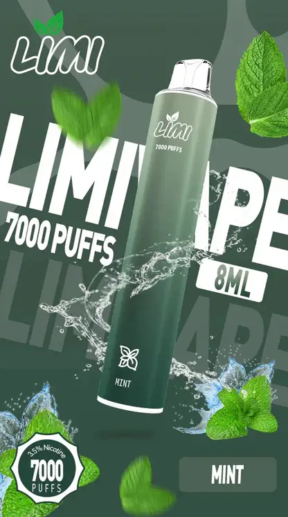 LIMI 冰感水果系列 7000口拋棄式電子煙｜3.5%尼古丁鹽強勁擊喉 清涼順口極致體驗