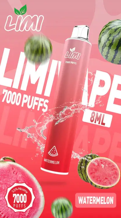 LIMI 冰感水果系列 7000口拋棄式電子煙｜3.5%尼古丁鹽強勁擊喉 清涼順口極致體驗