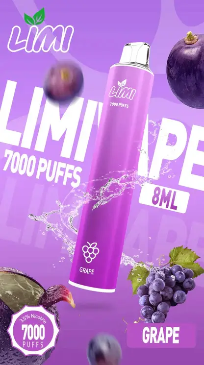 LIMI 冰感水果系列 7000口拋棄式電子煙｜3.5%尼古丁鹽強勁擊喉 清涼順口極致體驗