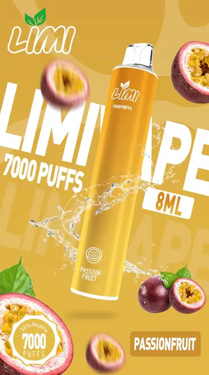 LIMI 冰感水果系列 7000口拋棄式電子煙｜3.5%尼古丁鹽強勁擊喉 清涼順口極致體驗
