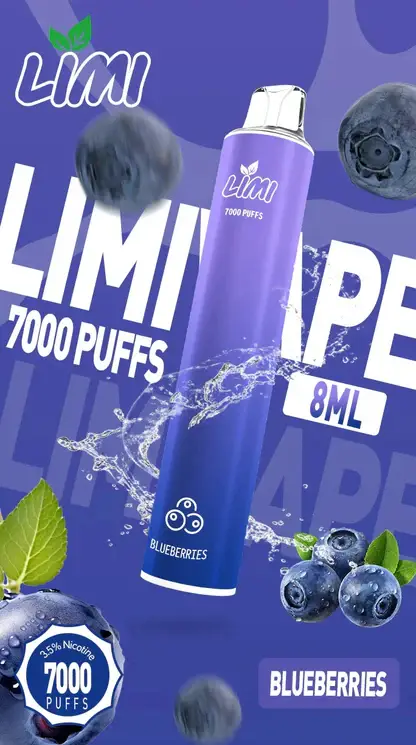 LIMI 冰感水果系列 7000口拋棄式電子煙｜3.5%尼古丁鹽強勁擊喉 清涼順口極致體驗