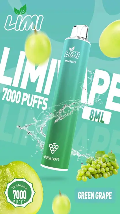 LIMI 冰感水果系列 7000口拋棄式電子煙｜3.5%尼古丁鹽強勁擊喉 清涼順口極致體驗